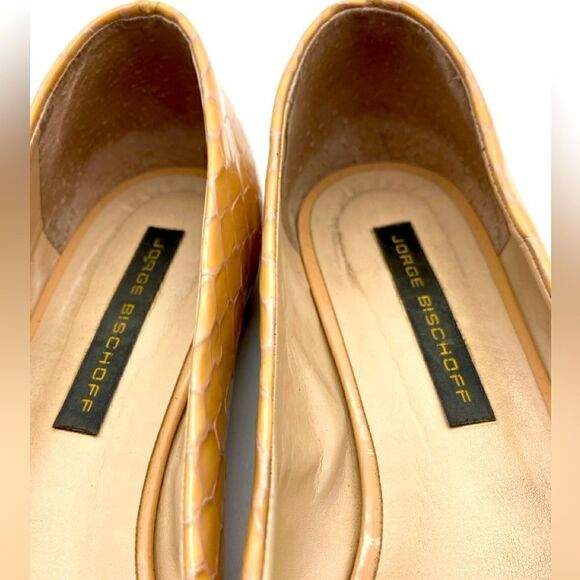 Jorge Bischoff Patent Leather Beige Flats Size 7 - Picture 8 of 12